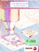Fagor-Fagor 8050 T, CNC Lathe Install Operations Programming Manual 1992-8050-T-03